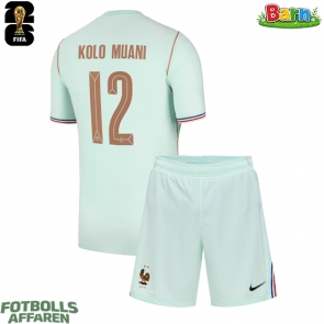 Frankrike Randal Kolo Muani #12 Bortaställ Barn VM 2026 Kortärmad (+ Korta byxor)